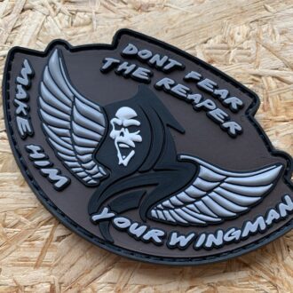 3D Rubber MORALE PATCH: "Don't fear the Reaper - grey wings"