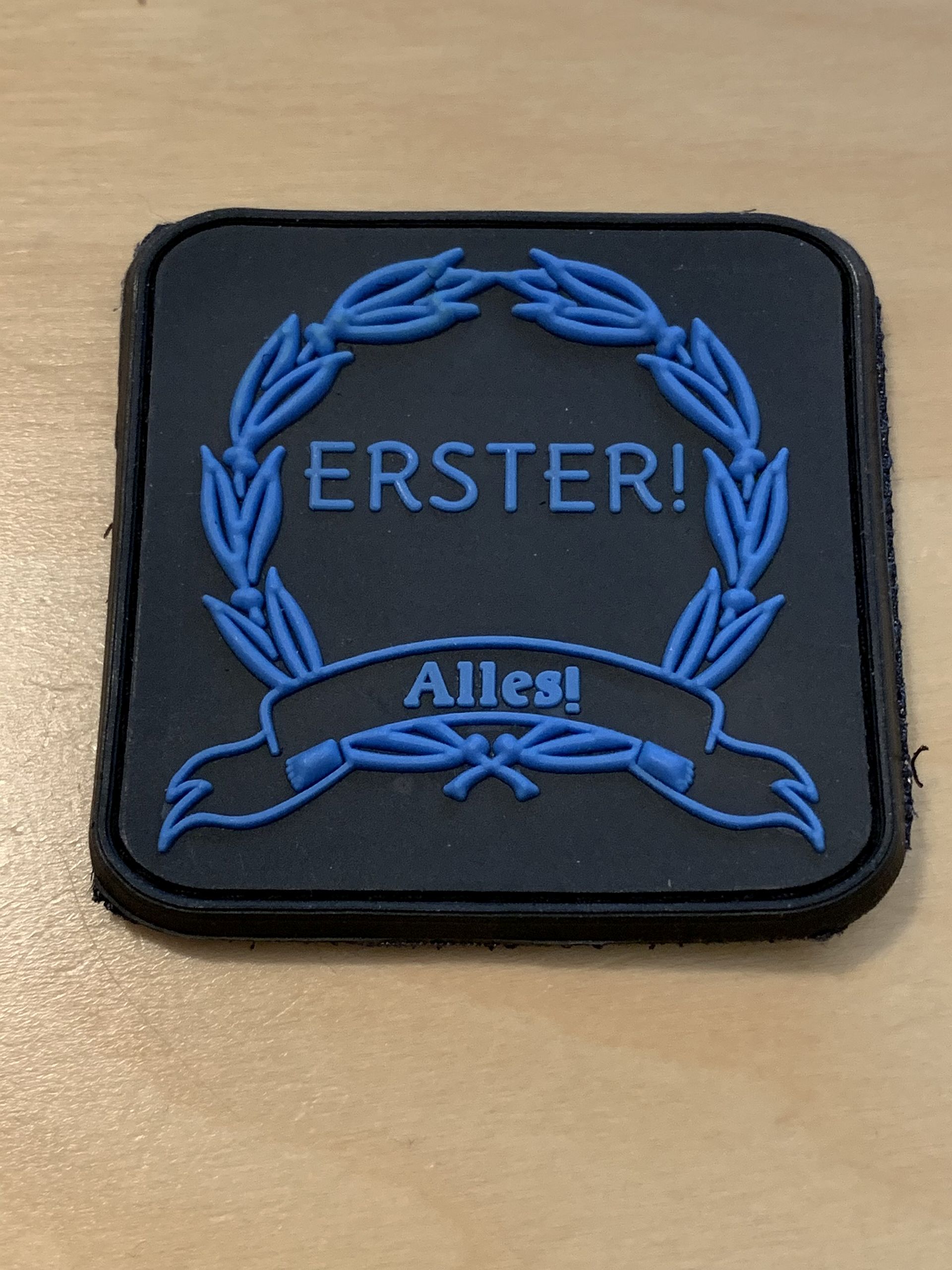 3D Morale Patch: "ERSTER! ALLES!", blau