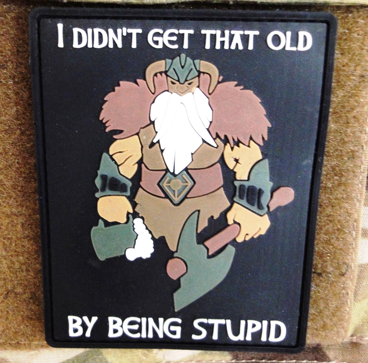 3D Rubber MORALE PATCH: "I didn't get that old" with beermug