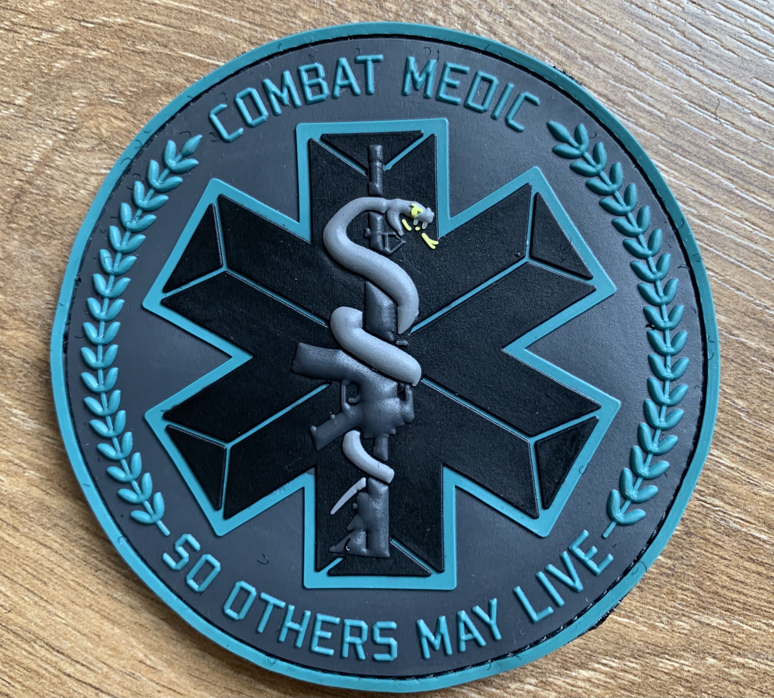 3D Rubber MORALE PATCH: "COMBAT MEDIC" grau