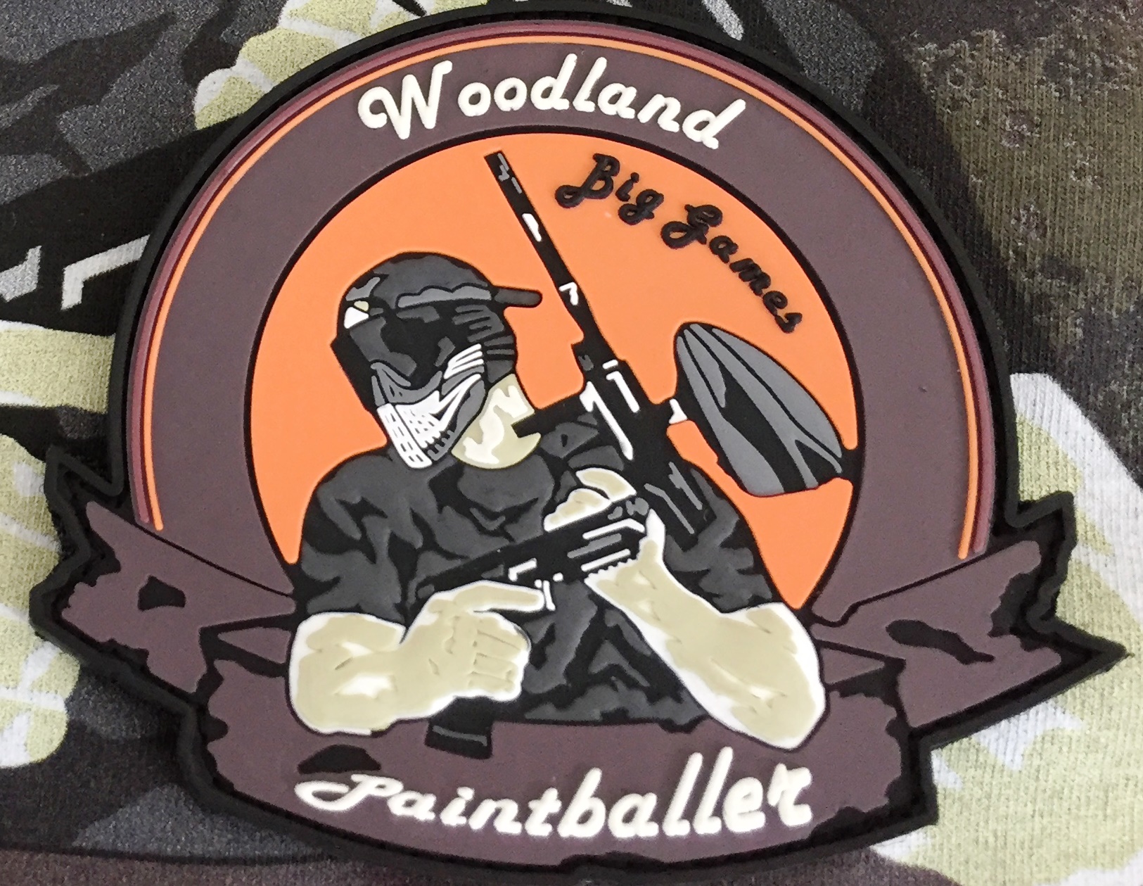 3D Rubber PATCH: "Woodland Paintballer"