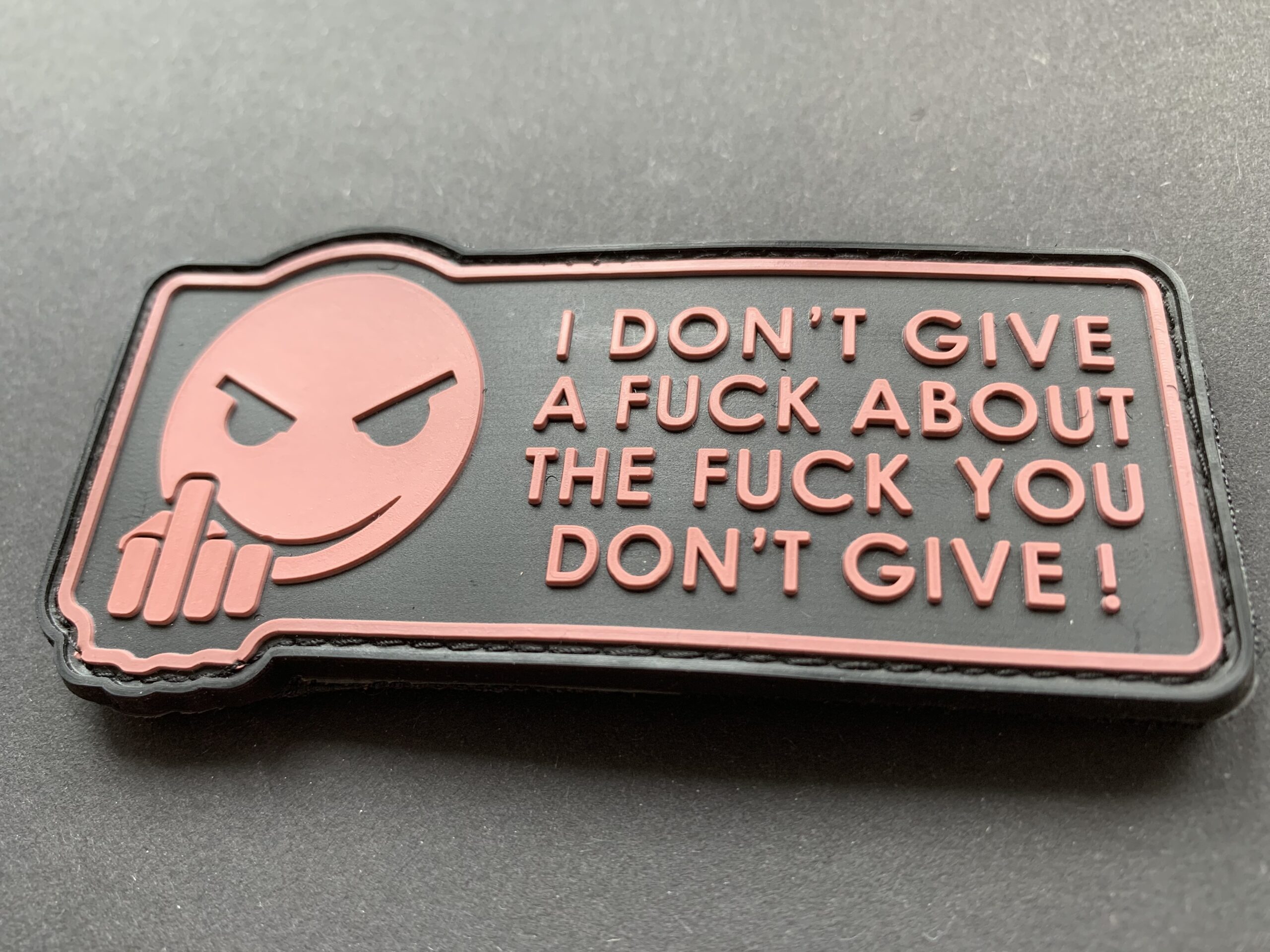 3DRubber Patch: "I DON't GIVE A FUCK...!" rost braun – Bild 3